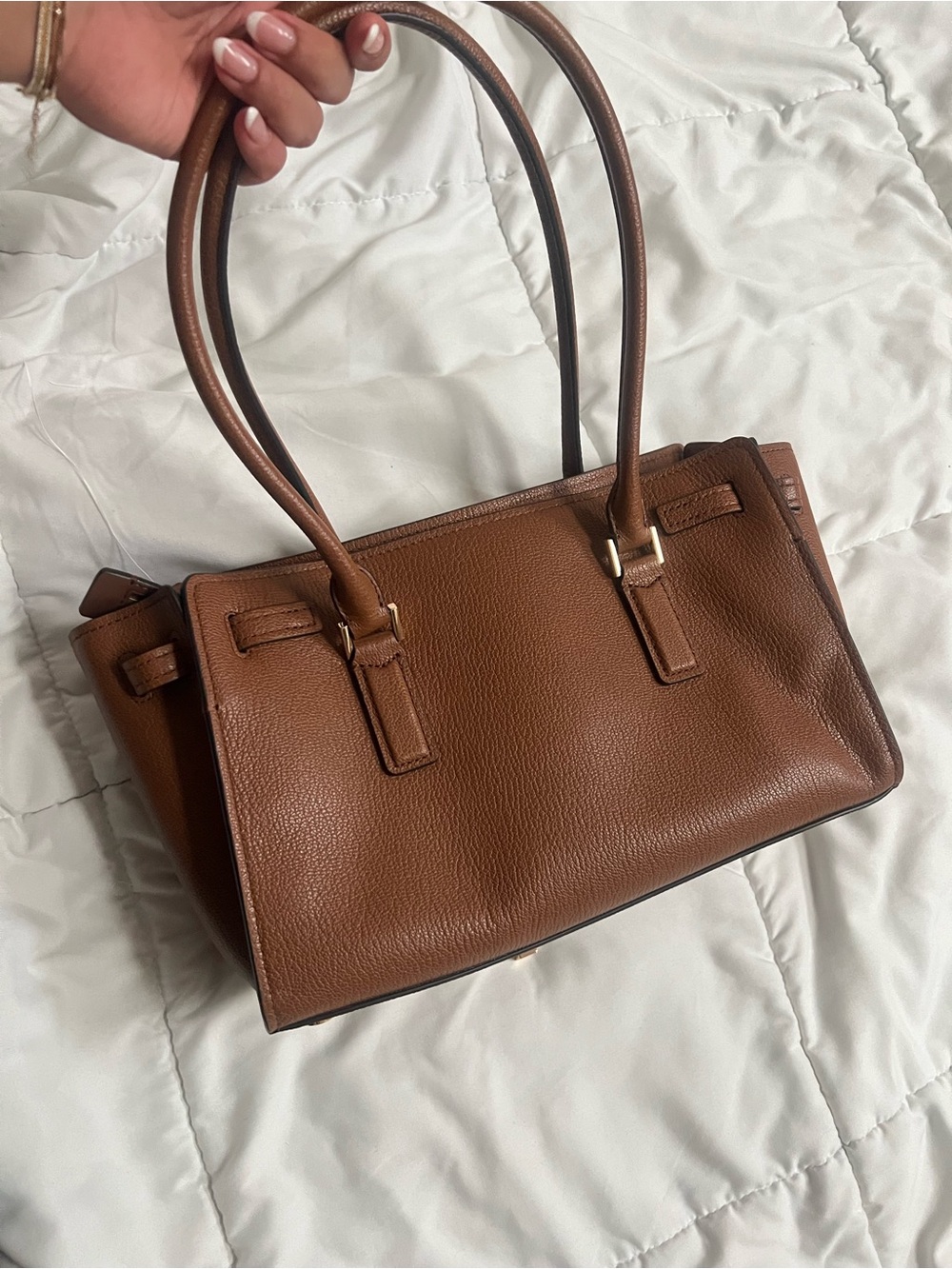 Michael Kors Brown Hamilton Moderne Small Leather Satchel - Picture 4 of 5